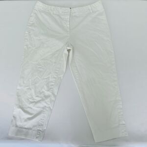Willi Smith Capri Pants 4‎ White Stretch Office Travel Classic Modern Minimalist